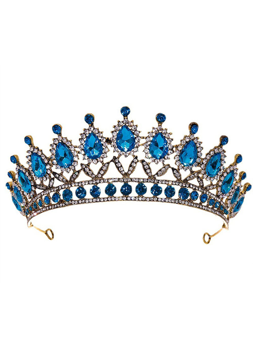 SYGA Embellished Crystal & Rhinestone Studded Crown Tiara